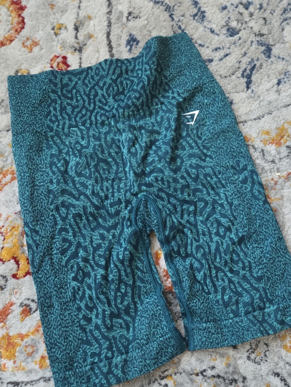 Gymshark Teal Patterned Seamless Bike Shorts